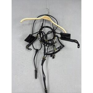 Horse Carriage Harness Driving Bridle Blinders Leather Studded Figure 8 Browband